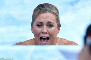 Lady-freezing-in-ice-water Walk-In Tub